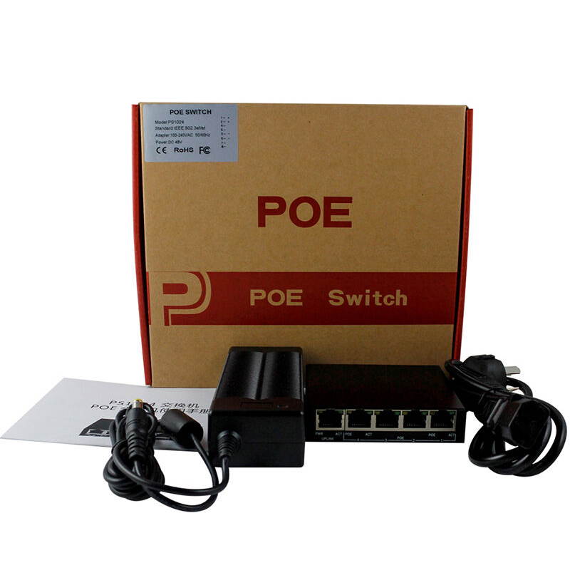 EDUP EP-PS1024 4 port 10/100Mbps PoE Ethernet Switch