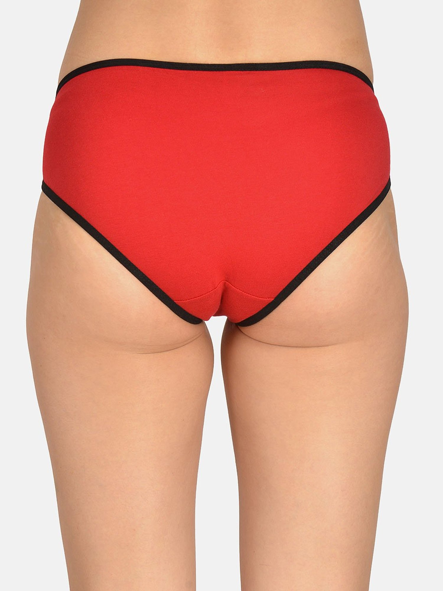 Mod & Shy Black & Red Lace Hipster Panty