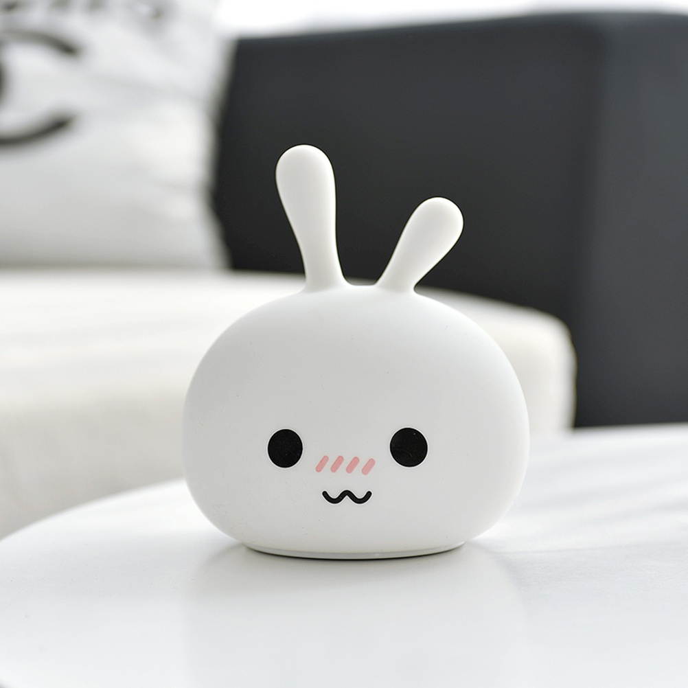 Silicone Kids Night Light Cartoon Bunny Portable Bedside Lamp 3 Modes Rechargeable Table Light