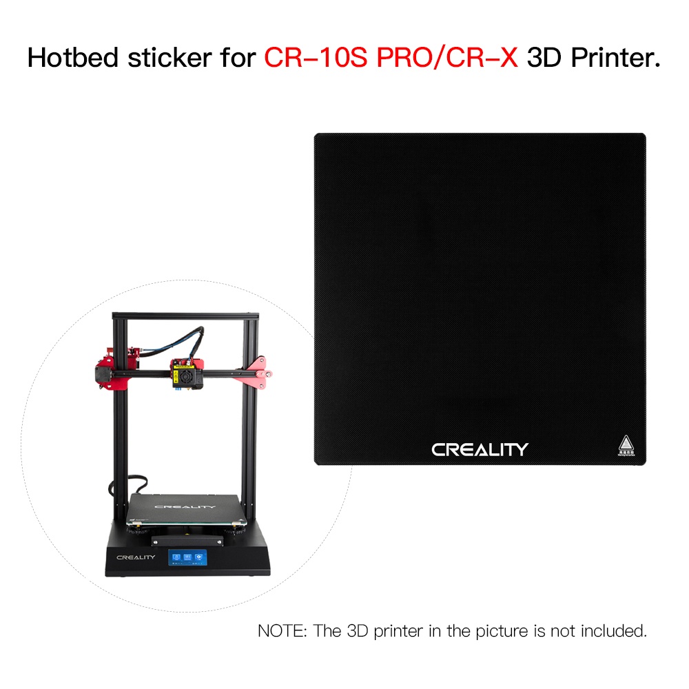 Original Creality 3D Heated Bed Sticker Sheet Build Surface High Temperature Resistant 320*310mm/12.6*12.2in Compatible with CR-10S PRO/CR-X 3D Printer