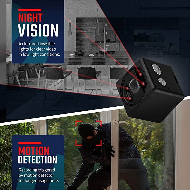 Mini Camera 1080P Small Security Camera Cop Cam Mini HD Wireless Nanny Cam with Night Vision Motion Detection IndoorOutdoor Portable Covert Camera for Home Car Office 2019 Upgrade