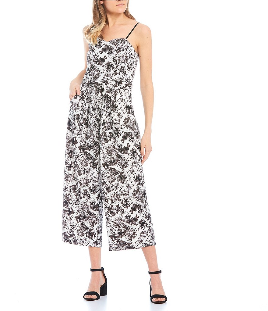 Coco + Jaimeson Strapless Elastic-Waist Laser-Cut Embroidered Knit Jumpsuit