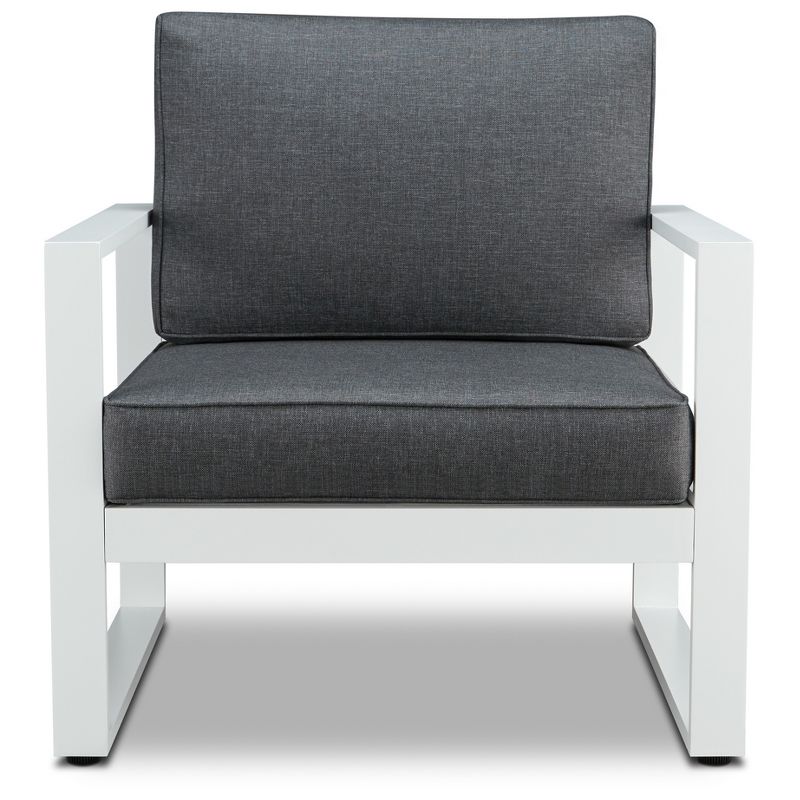 Baltic 2pc Metal Patio Chair Set - White - Real Flame