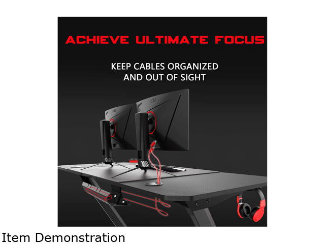 BOSSIN 55 Inch Ergonomic Gaming Desk, Z-Shaped Office PC Computer Desk with Large Mouse Pad, Gamer Tables Pro with USB Gaming Handle Rack, Stand Cup Holder&Headphone Hook