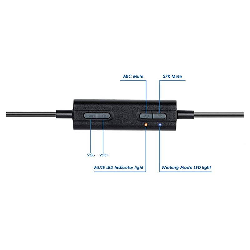 Headset QDQuick Disconnect Connector to USB Adapter Cable with Volume Adjuster Mute for Speaker and Microphone Separately Compatible with Any Plantronics and  Headset QD Plug
