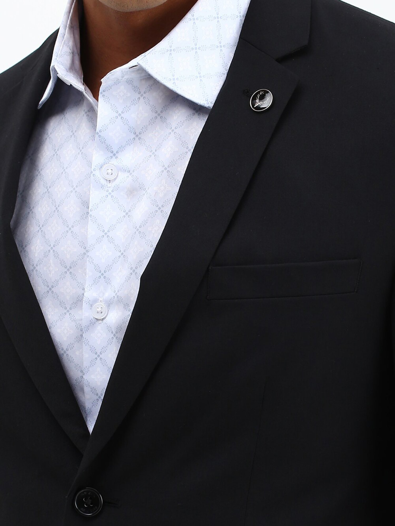 Parx Black Regular Fit Two Piece Suit