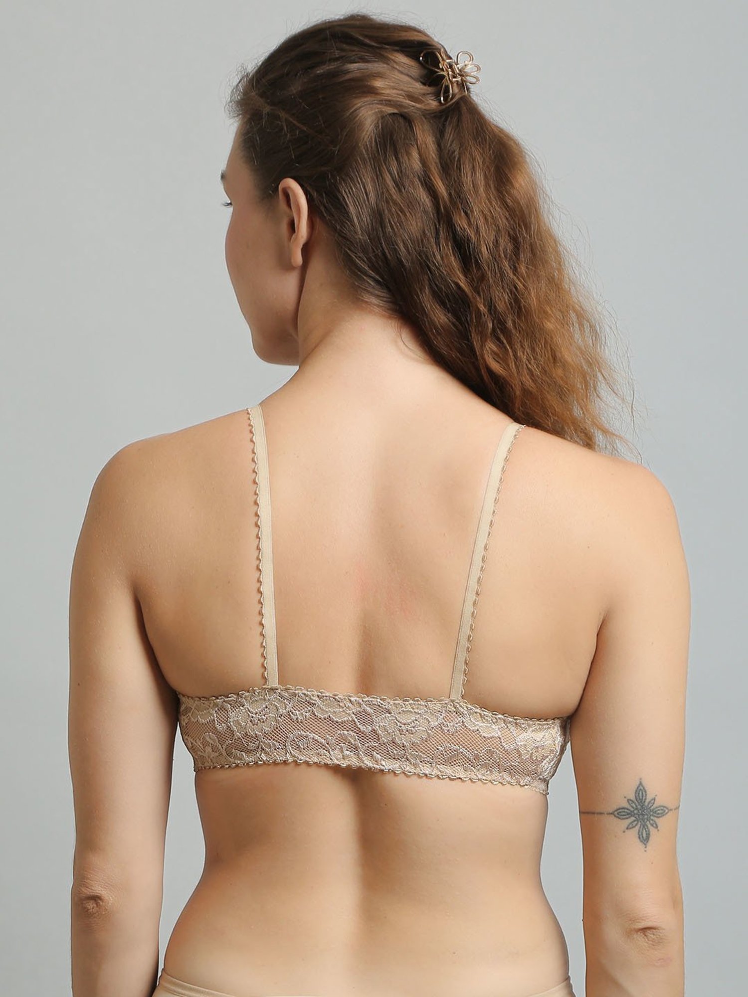 N-Gal Beige Lace Full Coverage Non-Wired Bralette