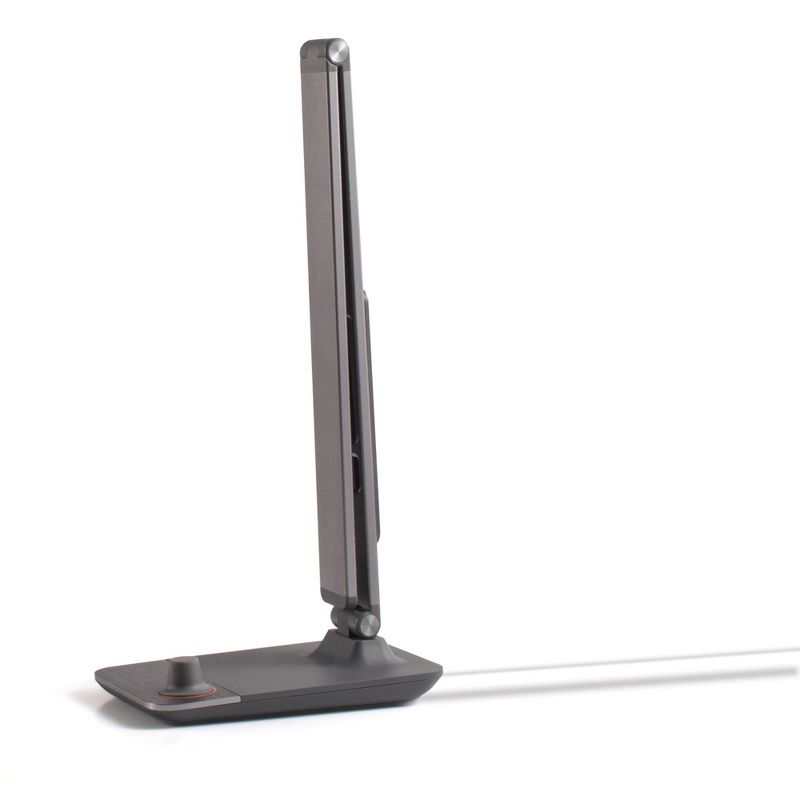 INNOKA Aluminum LED Desk Lamp, Adjustable Table Lamp with USB Charging Port for Home Office, 5-Level Dimmer, Built-in Clock, Calendar, Thermometer