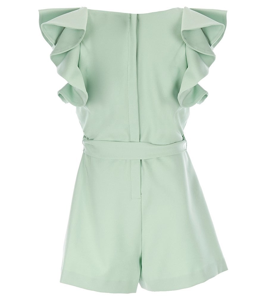 GB Girls Social Big Girls 7-16 Tiered Ruffle-Sleeve Romper