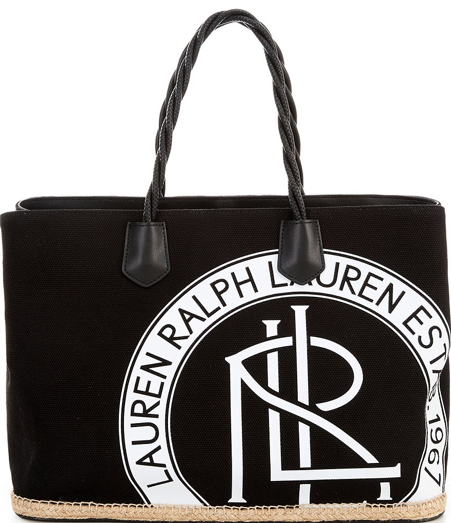 Lauren Ralph Lauren Logo Canvas Large Marcy Satchel Bag