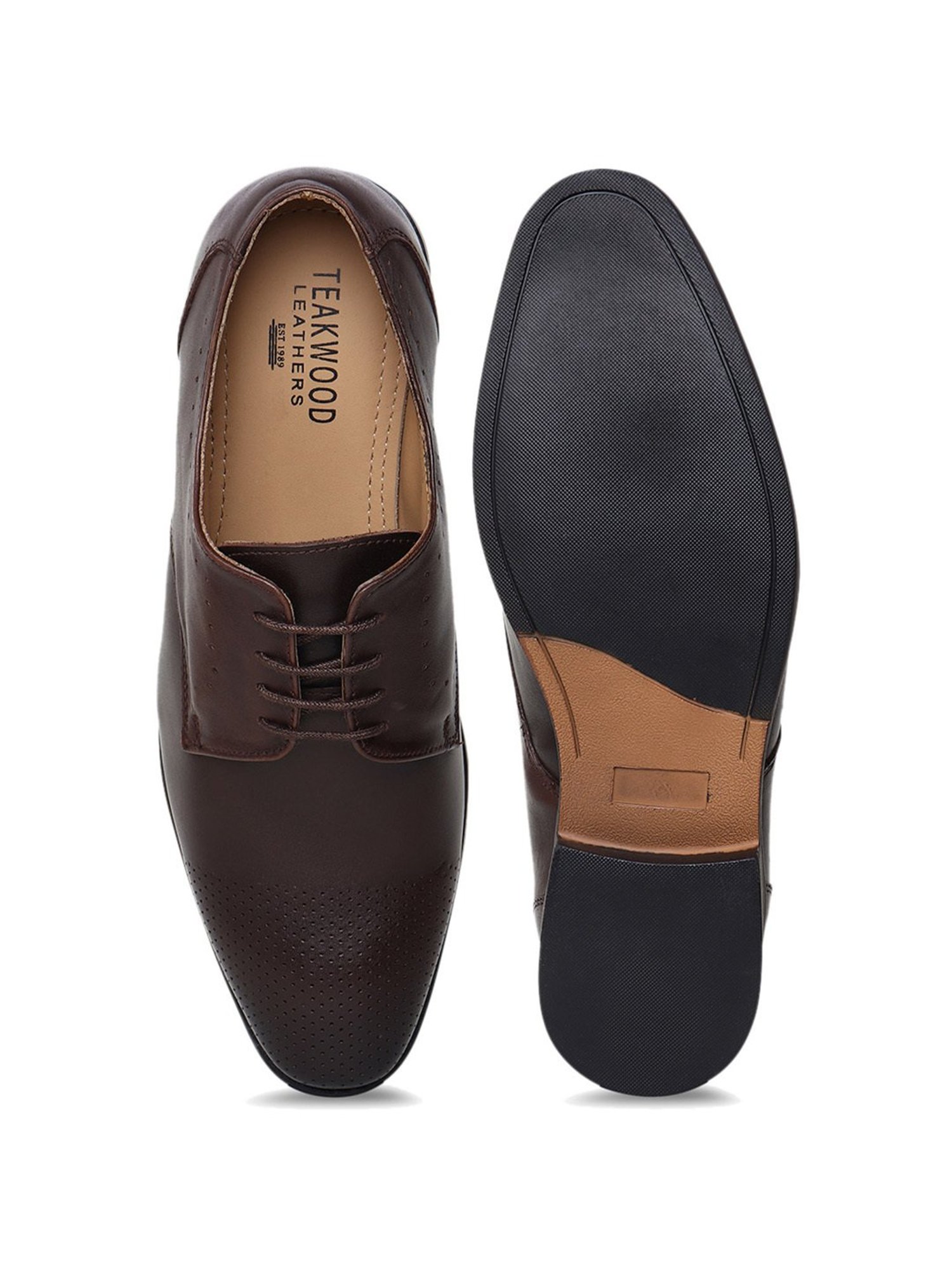 Teakwood Leathers Men's Brown Derby Shoes