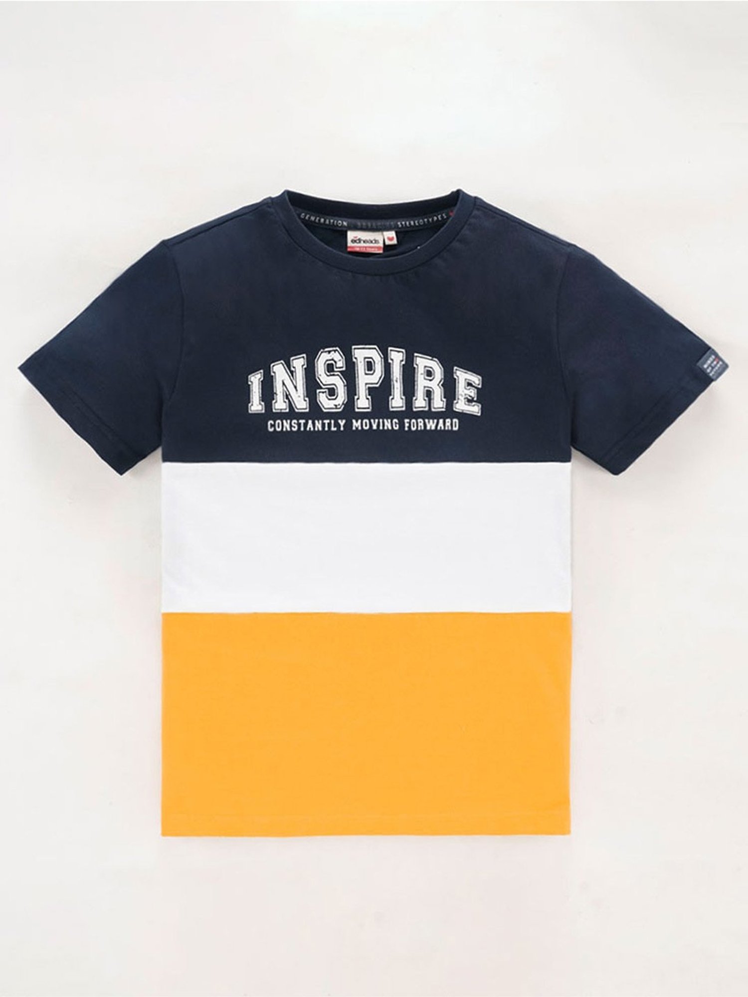 Edheads Boys Multicolor Cotton Color Block T-Shirt