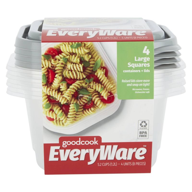 GoodCook EveryWare Square 5.2 Cups Food Storage Container - 4pk