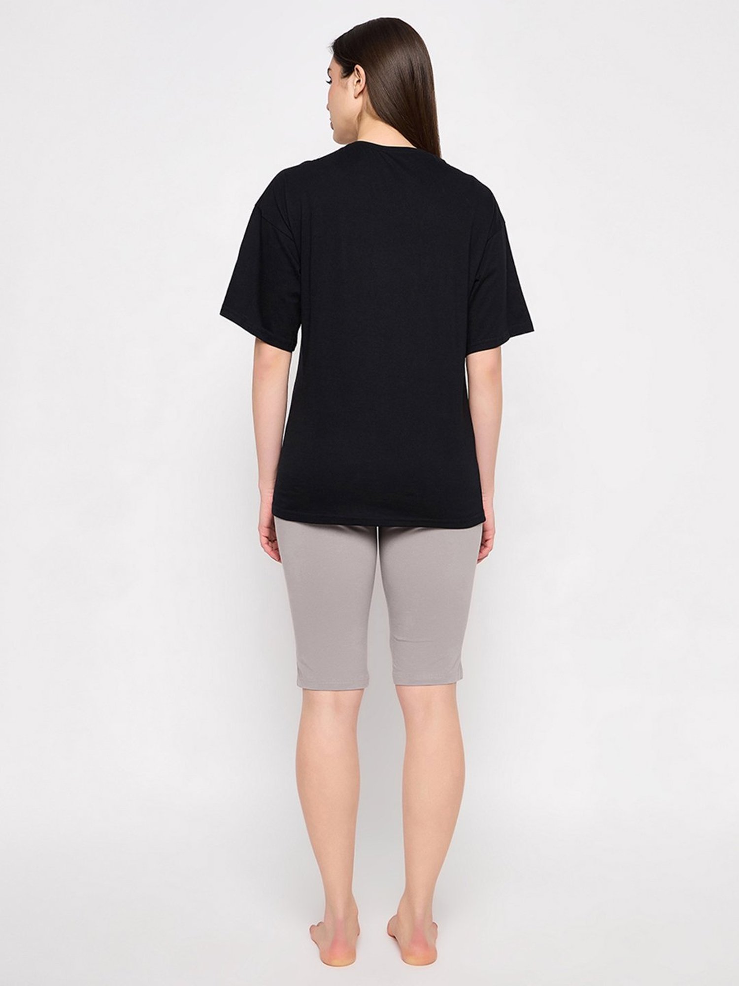 Clovia Yellow & Pink Graphic Print Maternity Top With Pyjamas