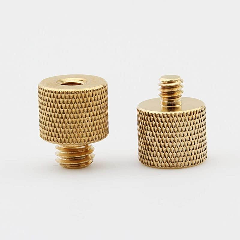 2Pack1 Piece 14quot20 Female to 38quot 16 Male1 Piece 38quot 16 Female to 14quot20 MaleTripod Threaded Camera AccessoriesCamera Screw AdapterAdapterBrass