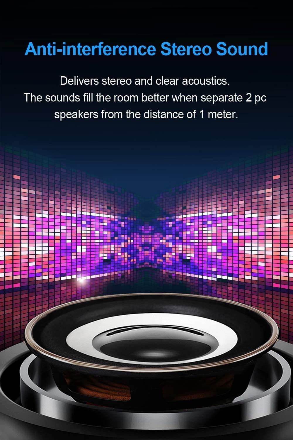 Computer Speakers, BONKS 10W PC Powered Speakers USB Speaker Monitor Speakers for Desktop Computer/PC/TV/Laptop Gaming Speaker
