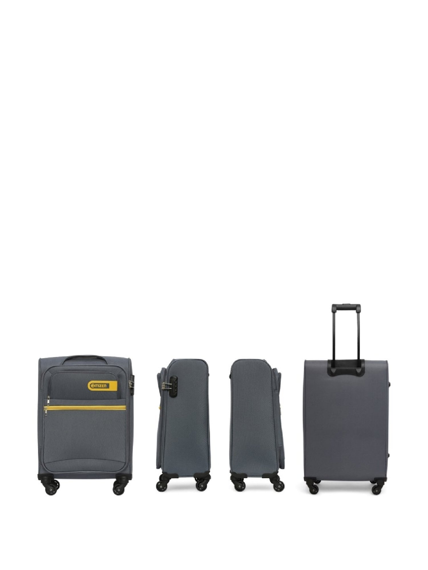 Citizen Journey Pulse Grey Solid Soft Cabin Trolley Bag - 57 Cms