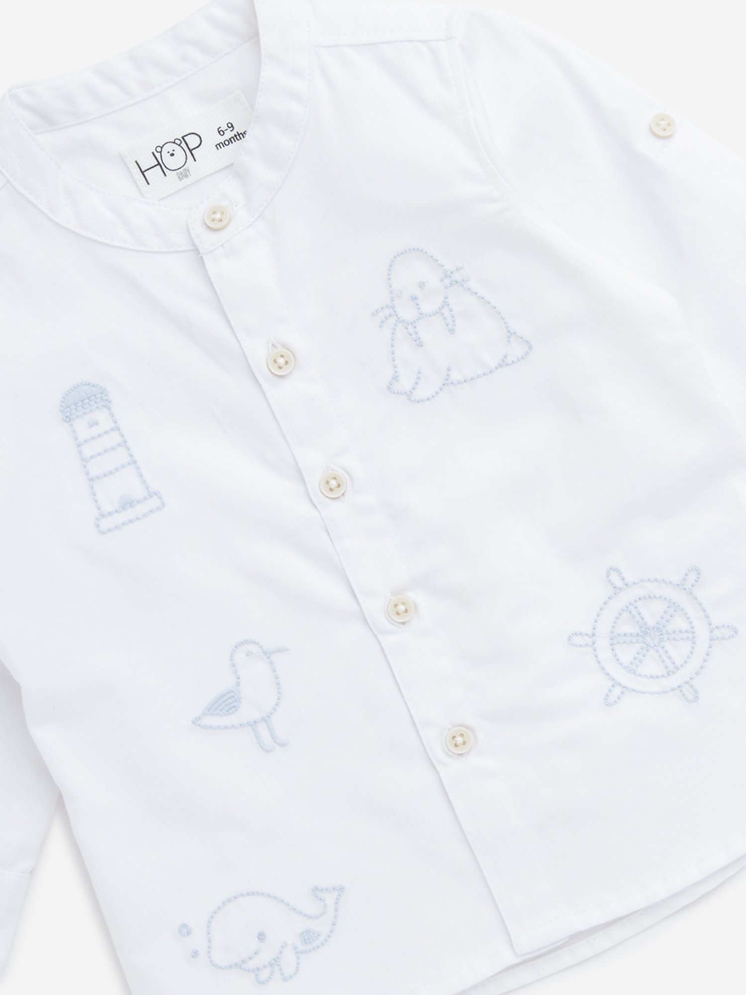 Pantaloons Baby White Cotton Printed Shirt