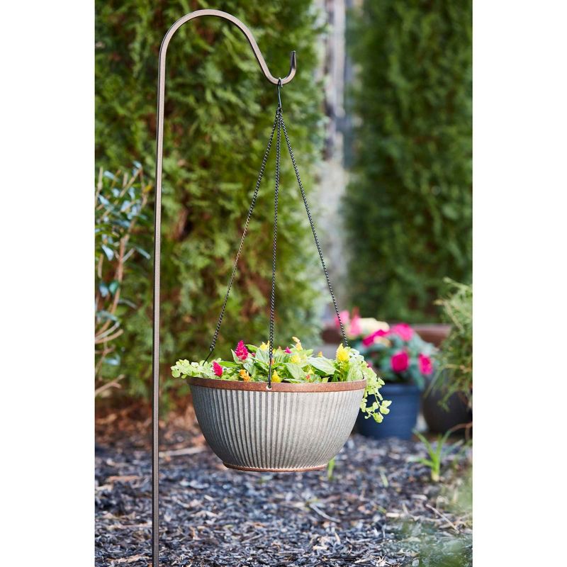 Sullivans Set of 2 Hanging Planters 26"H & 23"H Silver