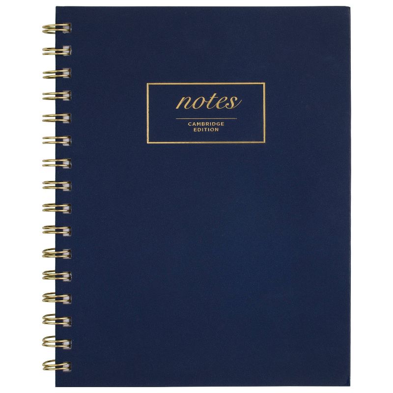 80 sheet 1 Subject Spiral Notebook 8.25"x5.75" Hardcover Navy - Cambridge