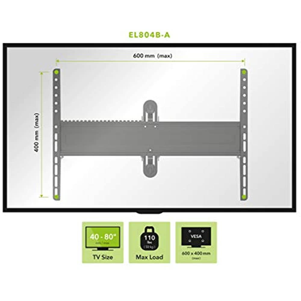AVF EL804B-A Multi-Position Full Motion Long Extension TV Wall Mount For 40-Inch To 80-Inch TVs