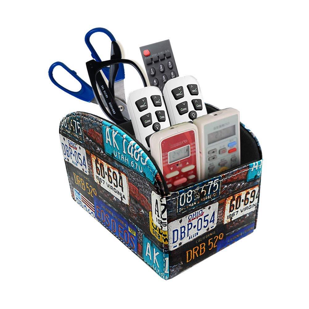 Fosinz Remote Control Holder Organizer Leather Control Storage TV Remote Control Organizer with 4 Spacious Compartments (Brand)