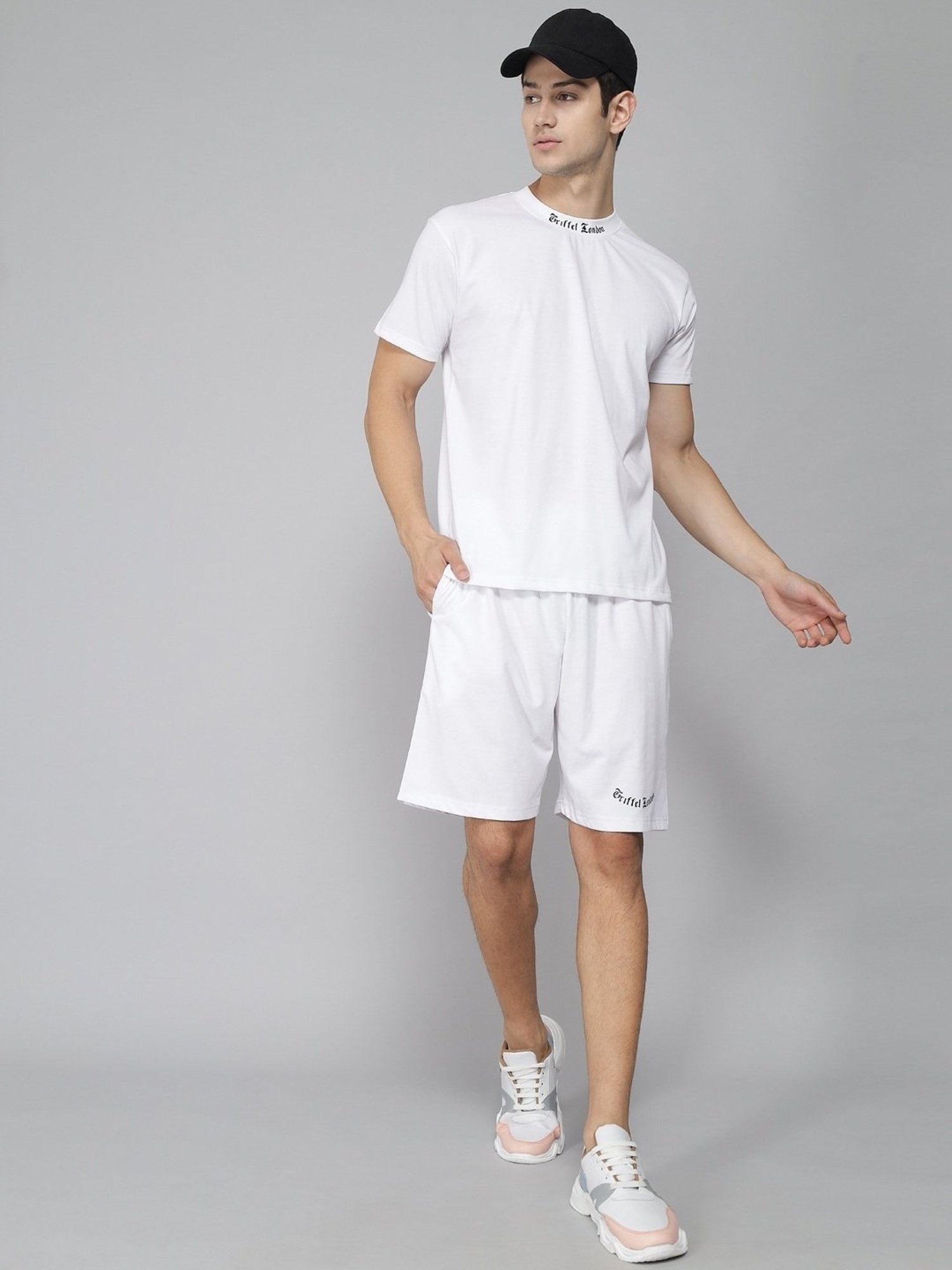 Griffel White Cotton Loose Fit Printed T-Shirt