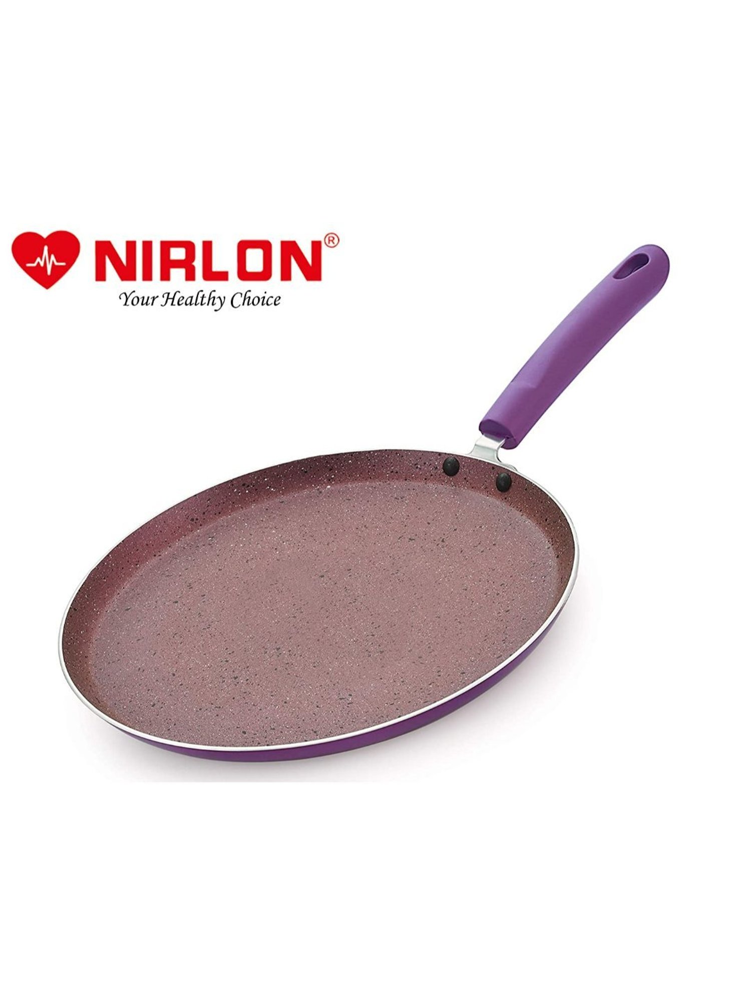 Nirlon Purple Aluminium Non-Stick Induction Flat Tawa