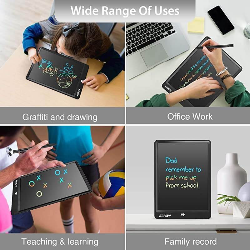 LCD Writing Tablet with Sleeve Case  10 Inch Electronic Graphics Drawing Pads Drawing Board eWriter Digital Handwriting Doodle Pad with Memory Lock for Kids Home School OfficeBlack