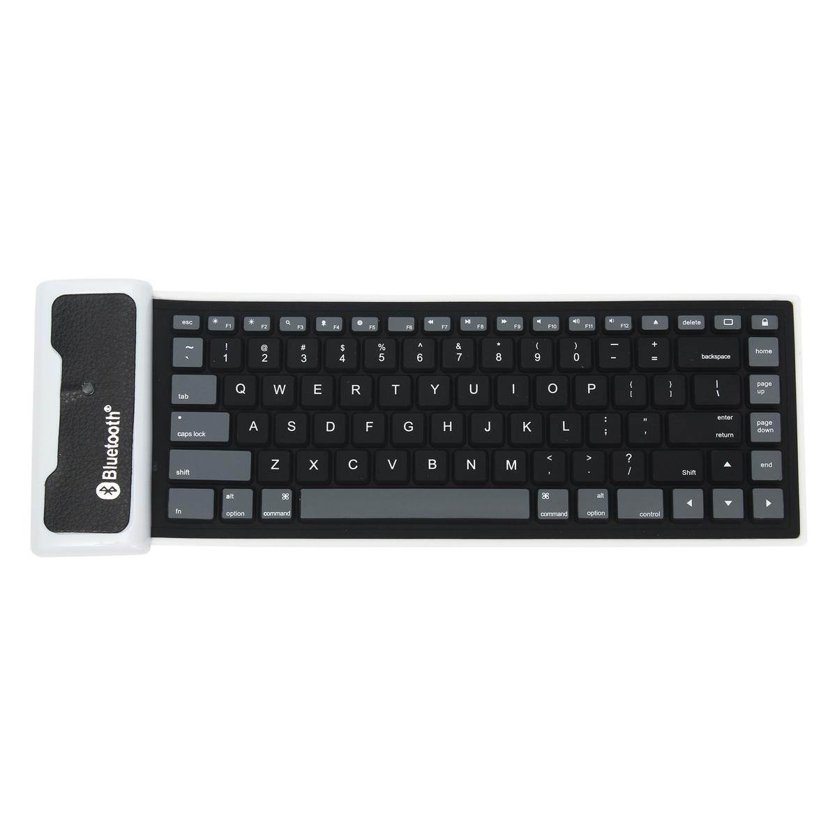 Wireless Bluetooth Mini Waterproof Flexible Silicone Keyboard For Laptop  #red - Black (black)