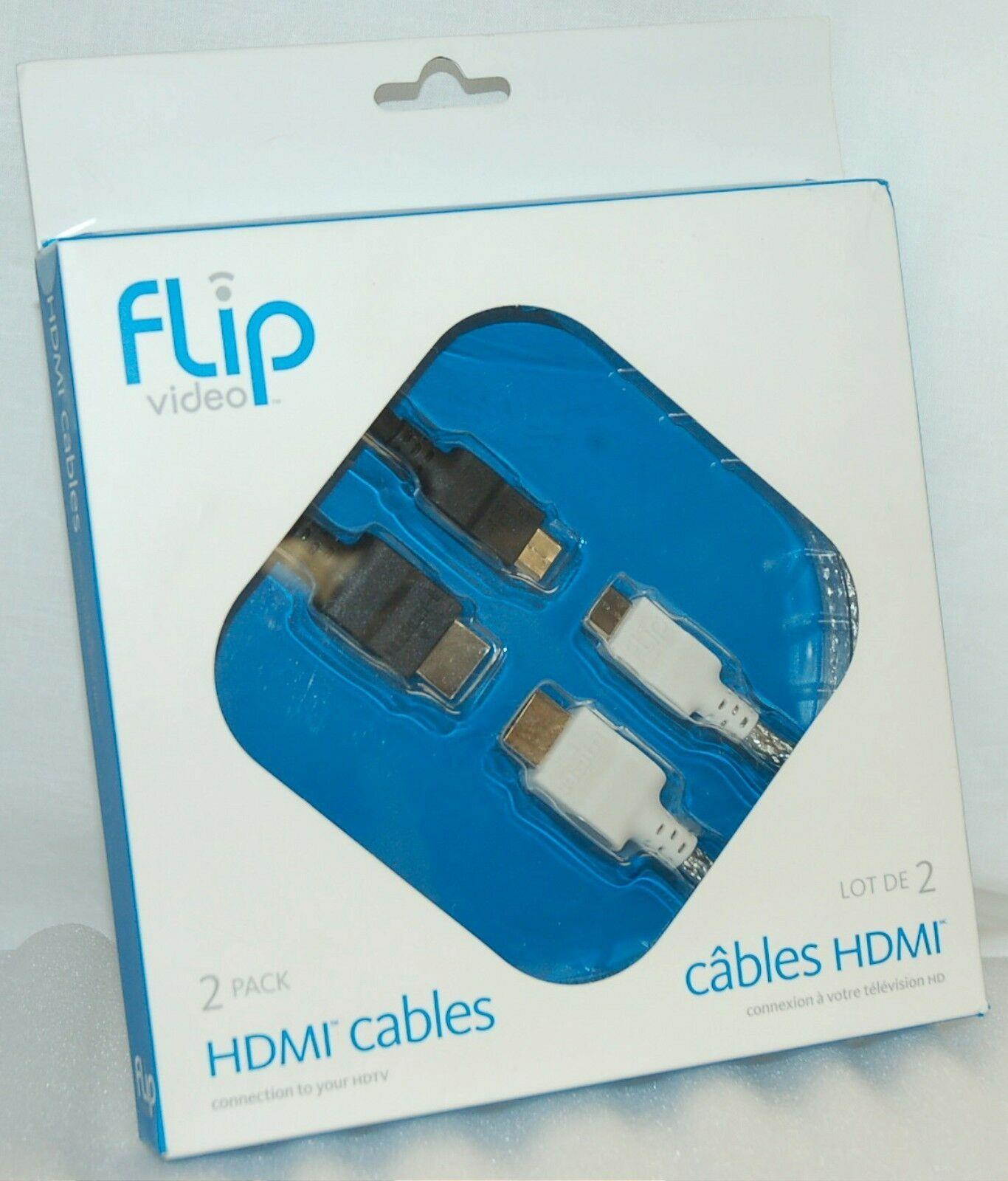 NEW Flip Video 2 Pack HDMI Cables Audio Video 1080p HDTV 6.5ft 2m Length AHC1CP1