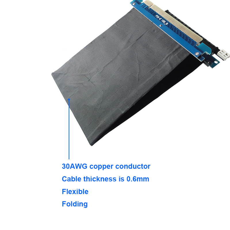 Enlabs PCIE3RISER25CM PCIE 3.0 x16 Shielded PCI Express Extender Riser Cable - GPU PCIe 16X Horizontal 180 Degree Socket Extension Card - 9.84&ldquo;