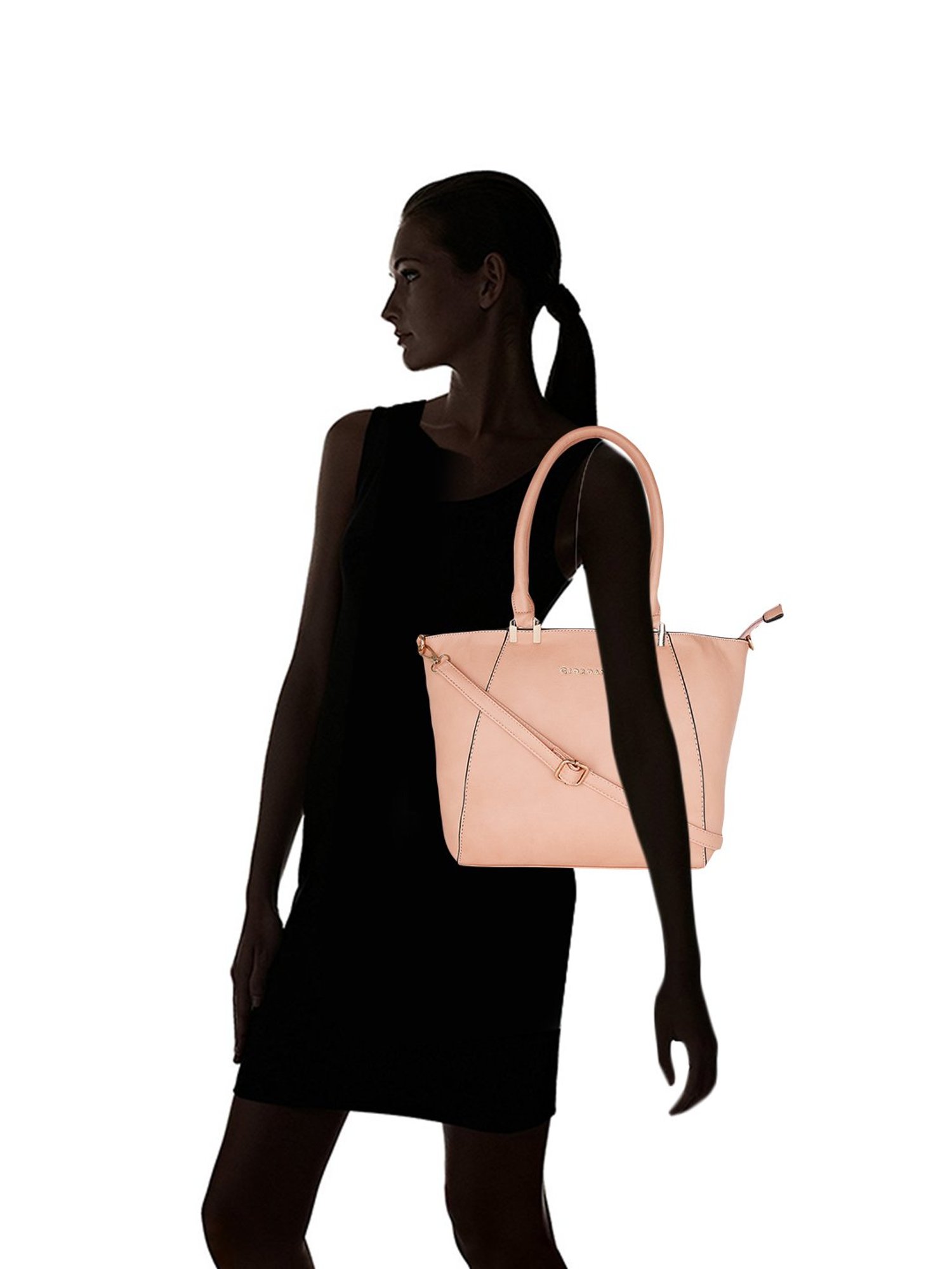 Giordano Pink Solid Medium Shoulder Handbag