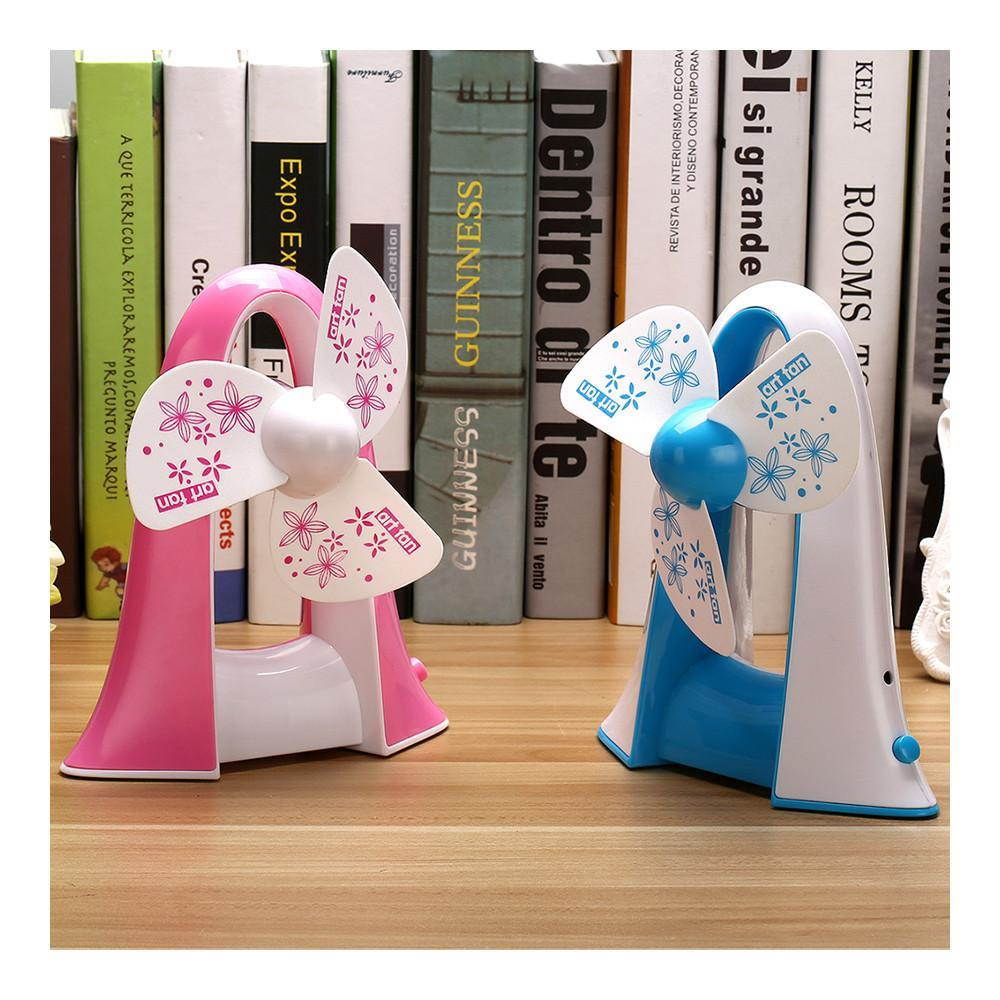 USB 1200mA Rechargeable Silent Penguin Portable Fan   Blue