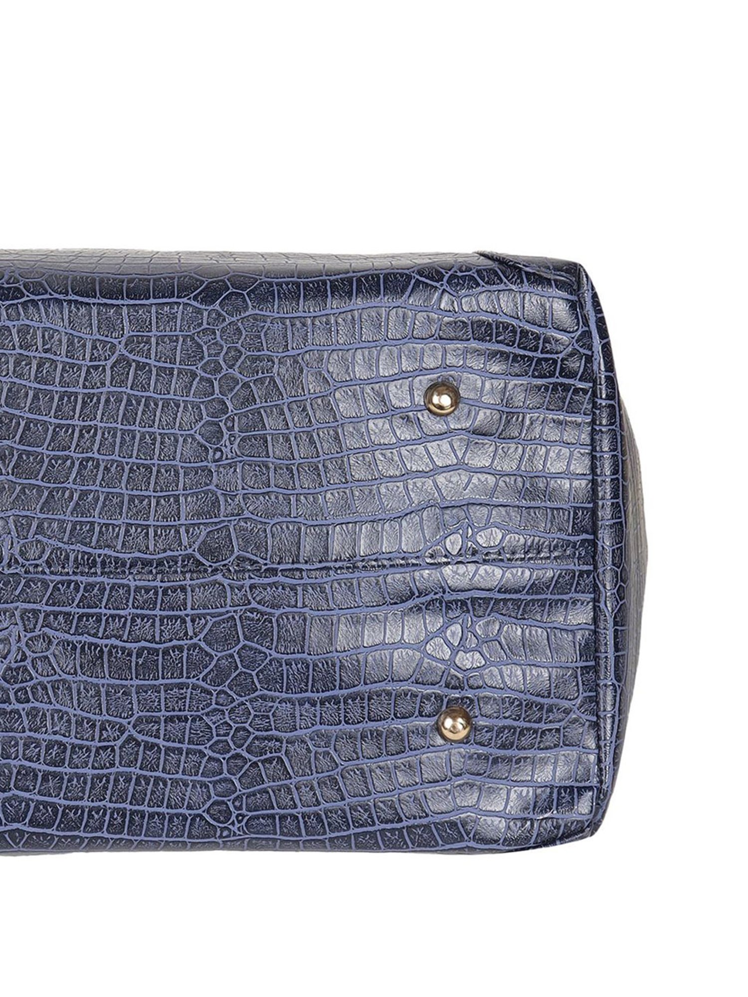 Carlton London Navy Textured Medium Tote Handbag