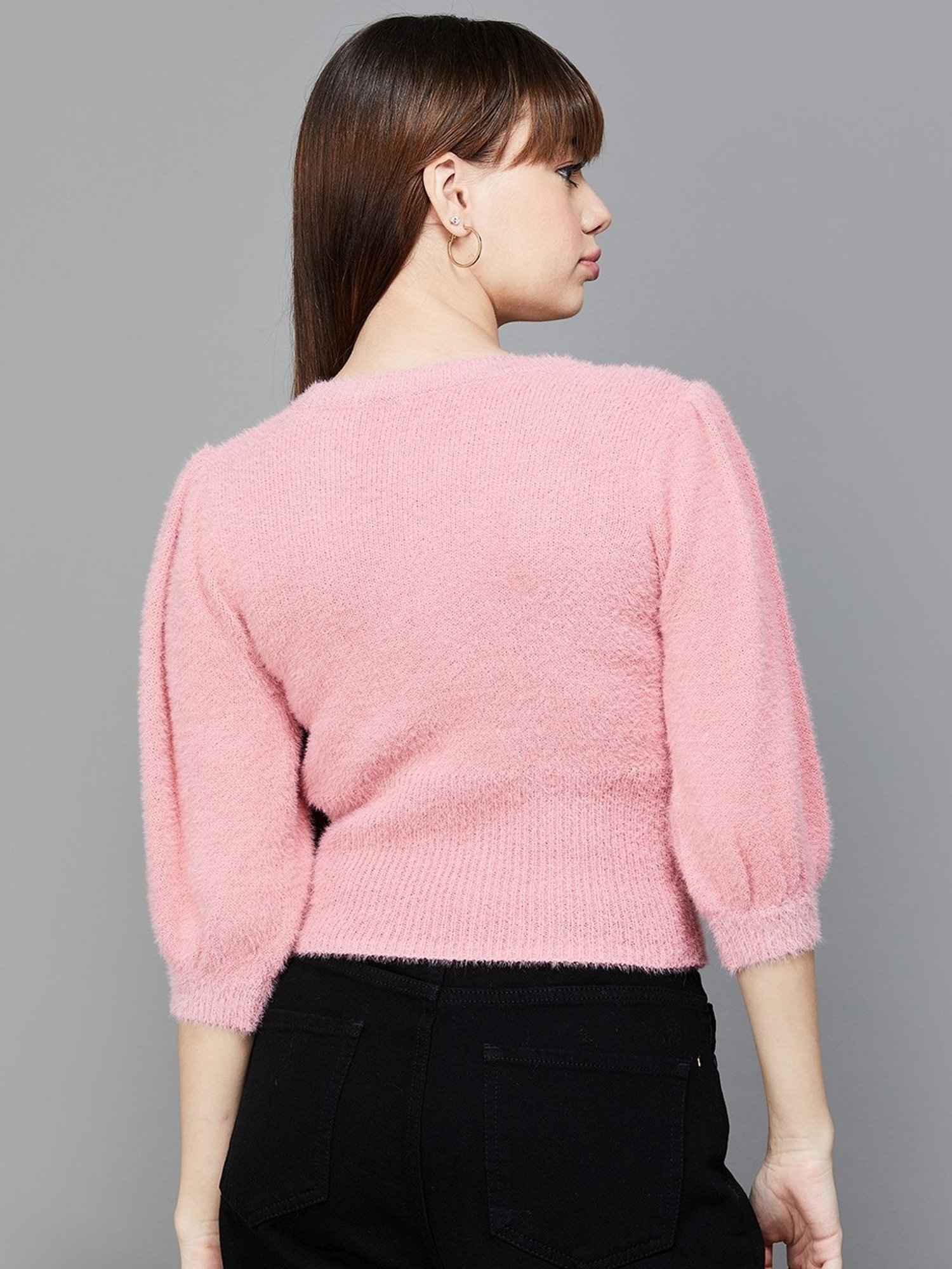Ginger by Lifestyle Pink Self Pattern Pullover