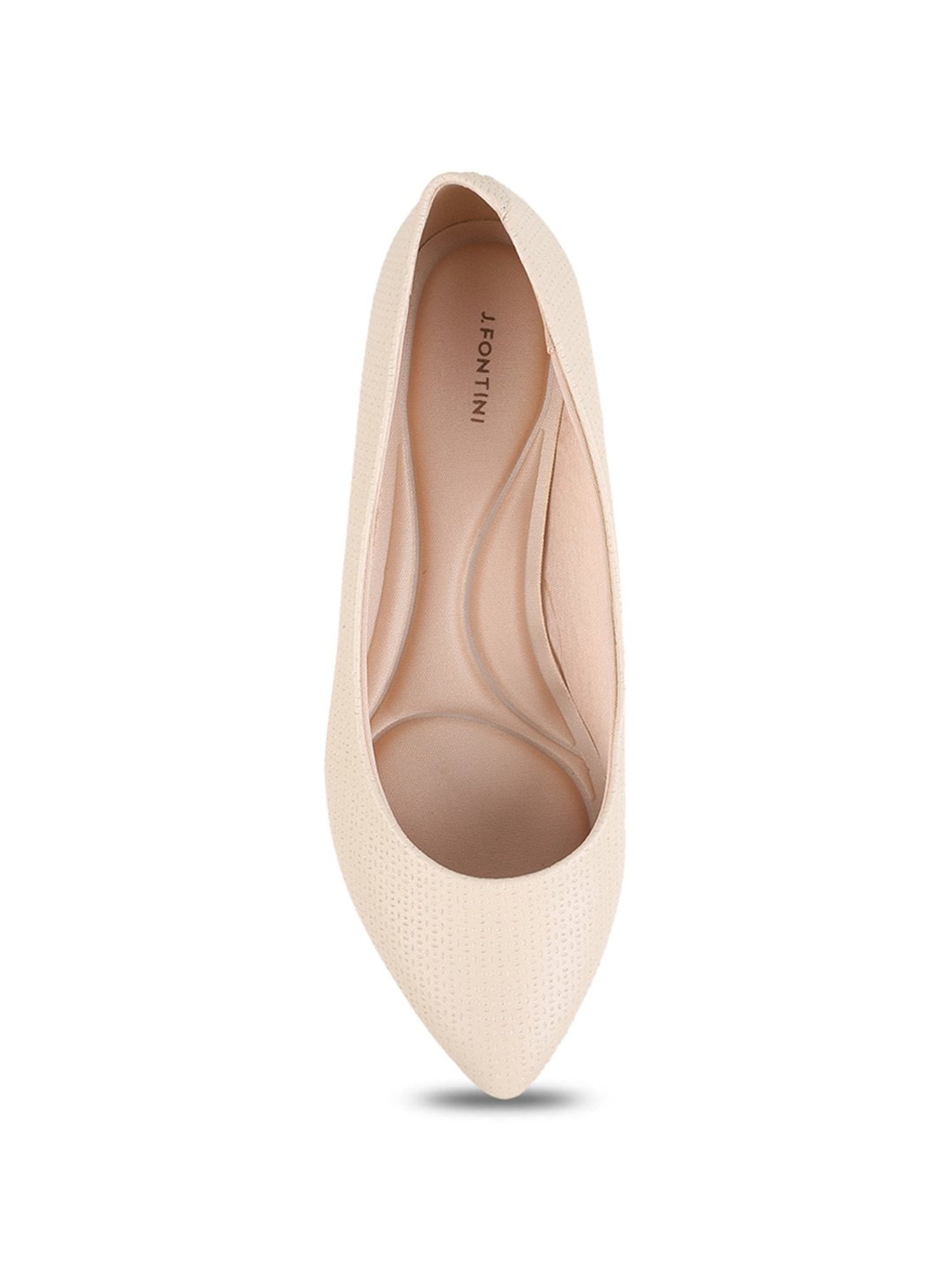J. Fontini by Mochi Women's Beige Flat Ballets