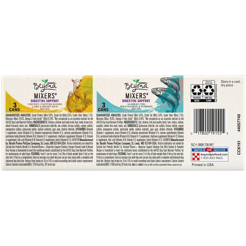 Purina Beyond Mixers Digestive Support Chicken & Cod Wet Dog Food - 3oz/6ct Variety Pack