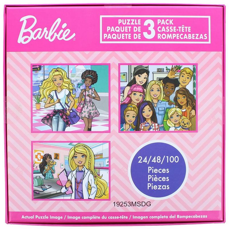 The Canadian Group Barbie Jigsaw Puzzle 3 Pack |  24, 48, & 100 Pieces