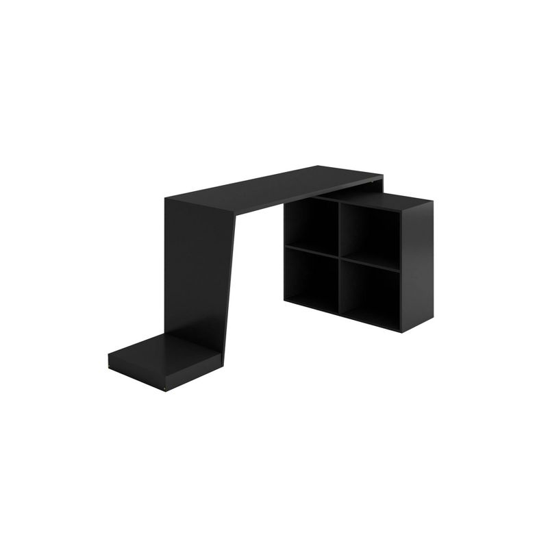 Randalls Gamer Desk 3.0 with 4 Shelves Black - Manhattan Comfort