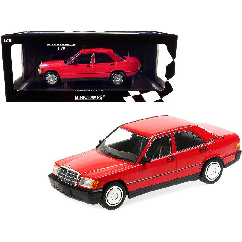 1982 Mercedes Benz 190E (W201) Red Limited Edition to 702 pieces Worldwide 1/18 Diecast Model Car by Minichamps