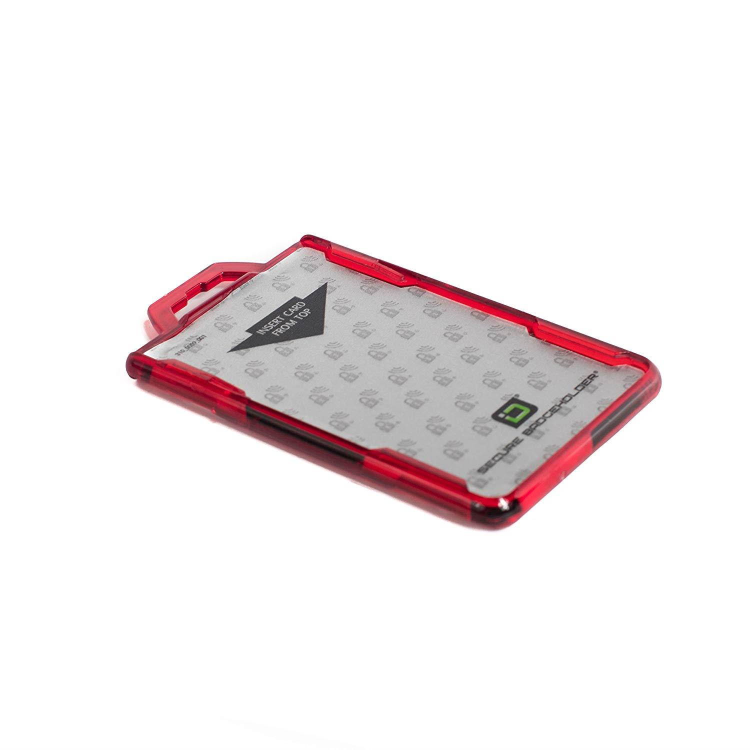 RFID Blocking Badge Holder DuoLite by ID Stronghold - FIPS Approved Badge Holder - 100% USA Made (Red)
