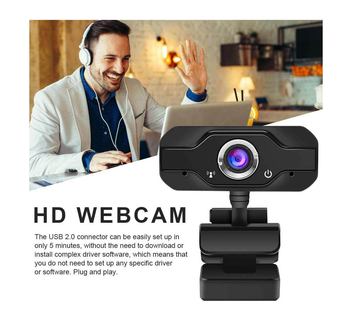 1080P Webcam with Microphone - easyday 110-degree Wide Angle Widescreen USB HD Camera, Laptop Computer Web Cam for YouTube Skype FaceTime OBS