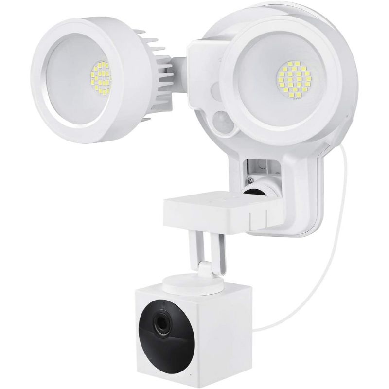 Wasserstein 3-in-1 Floodlight, Charger and Mount Compatible with Wyze Cam Outdoor (White)