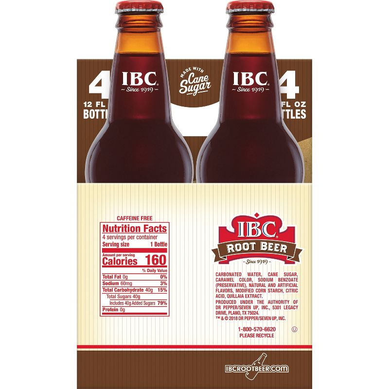IBC Root Beer Soda Made with Sugar - 4pk/12 fl oz Glass bottles