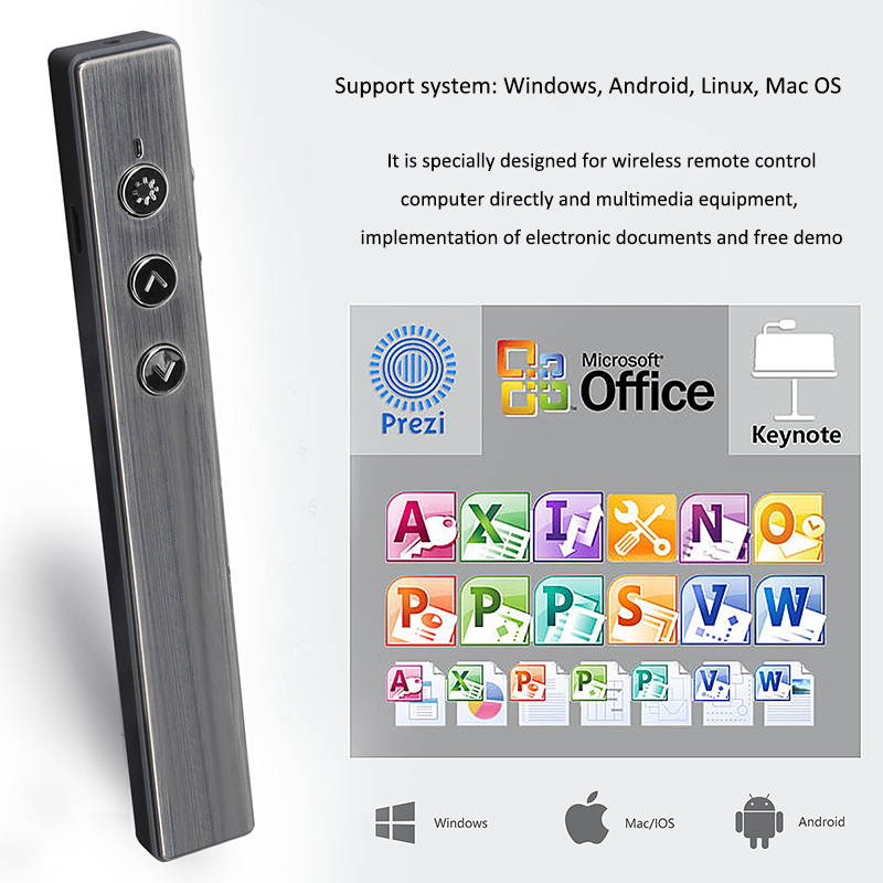 Wireless Laser Mouse Recharge Flip Pen Sensor Remote Control for Android PPT Teaching Speech