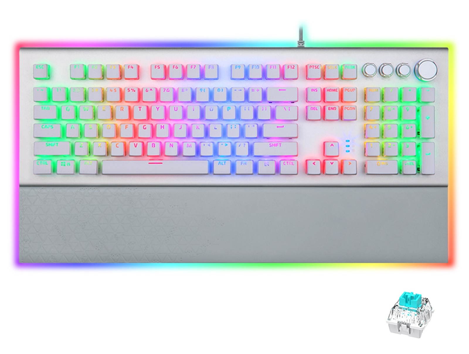 Glorious Modular Mechanical Gaming Keyboard (GMMK)- Barebone Edition (DIY Assembly Required) (Full Size, Black) + Glorious Black Aura Keycaps (Bundle)
