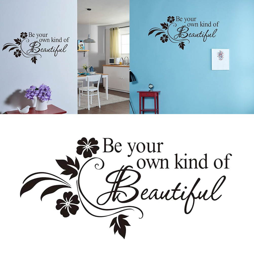 Be Your Own Kind of Beautiful Wall Decal Removable DIY Inspirational Quotes Wall Vinyl Stickers Waterproof Wall Art Decor for Bedroom Living Room Home - 43x37cm
