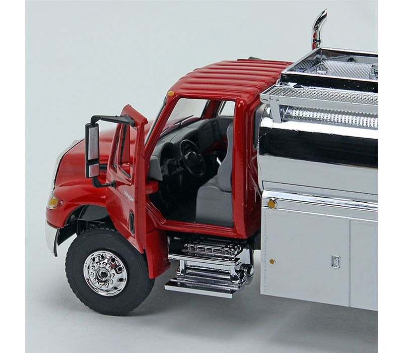 International DuraStar Liquid Fuel Tank Truck Viper Red and Chrome 1/50 Diecast Model by First Gear
