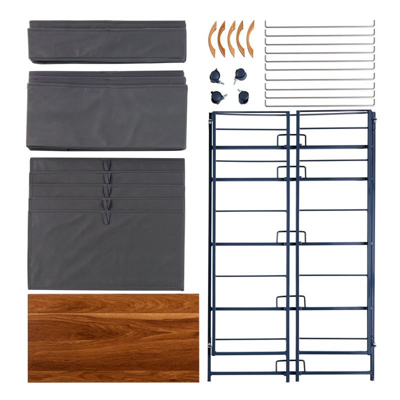 Fabric 5 Drawer Storage Dresser Chest with Caster Wheels Heather Gray - Danya B.